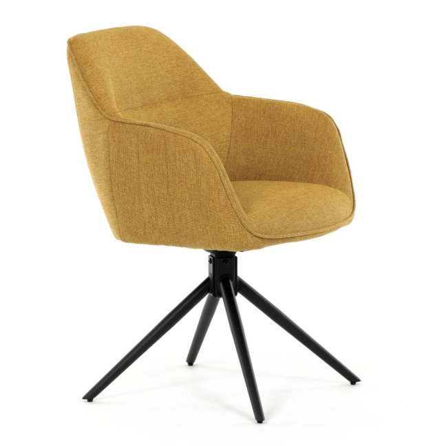 Jídelní otočná židle SCARA — kov, látka, více barev