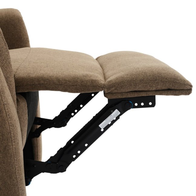 Relaxační polohovací TV křeslo ASTER — látka, hnědá