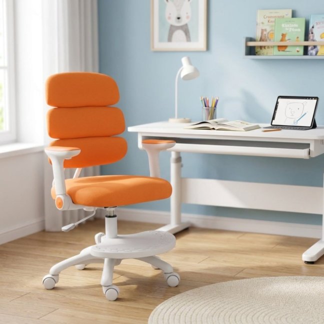 Dětská rostoucí židle Neoseat KIDDY THREE — látka, pratelný potah, oranžová
