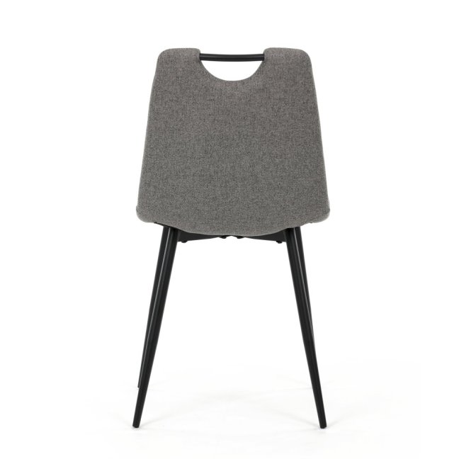 Jídelní židle KLAUDIUS — kov, látka, černá / šedá, nosnost 150 kg