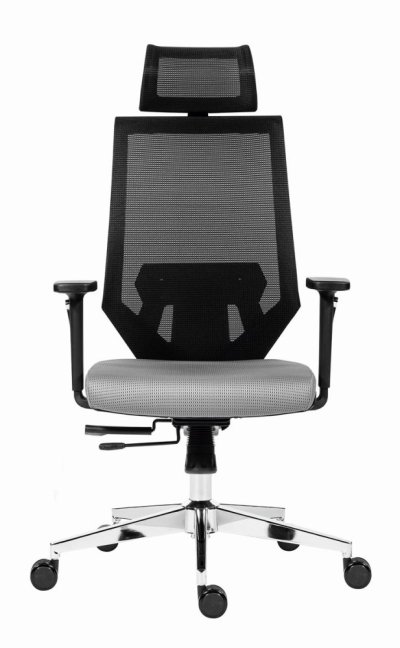 Kancelářská ergonomická židle EDGE NET — síť, šedá, nosnost 150 kg