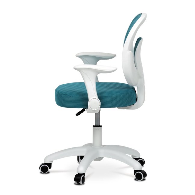 Dětská pracovní židle DINO — síť / látka, tyrkysová