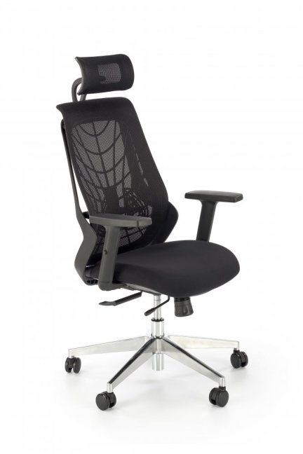 Kancelářská ergonomická židle GERONIMO — síť / látka, černá