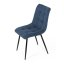 Jídelní židle DAEMON — kov, látka, černá / modrá