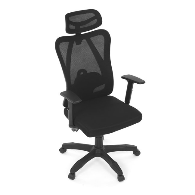 Kancelářská ergonomická židle MANET — síť / látka, černá
