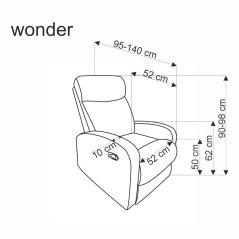 Relaxační polohovací TV křeslo WONDER — látka, skořicová (rozbaleno)