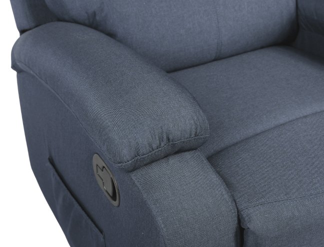 Relaxační polohovací TV křeslo VELORA — látka, tmavě šedá, nosnost 130 kg