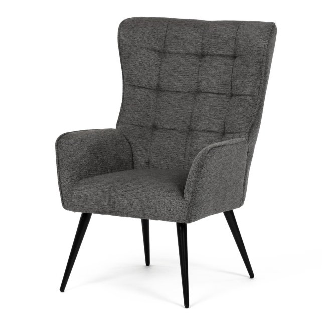 Relaxační křeslo ušák LOYD — látka, černá / šedá