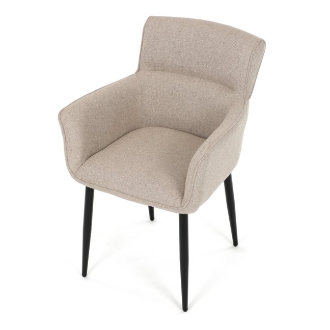 Jídelní křeslo JIMBO — kov, látka, béžová