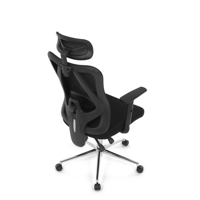 Kancelářská ergonomická židle LUMOS — síťovina, černá