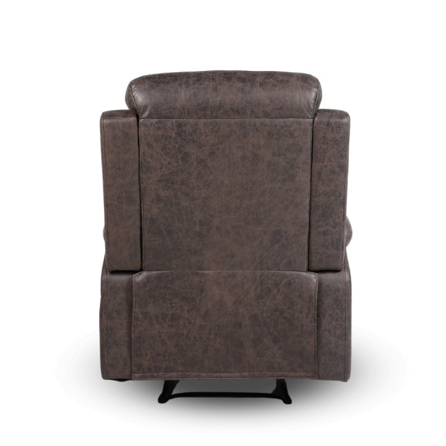 Relaxační polohovací TV křeslo HAVEN — látka, hnědá, nosnost 130 kg