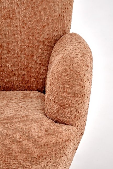 Relaxační otočné křeslo FRESH — kov, látka, skořicová