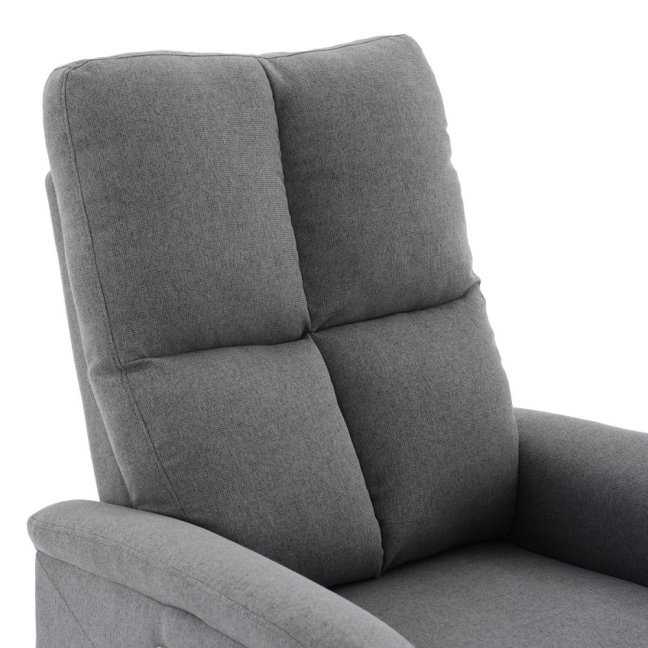 TV křeslo DAMIAN s elektrickým polohováním, masáží a vyhříváním — látka, šedá