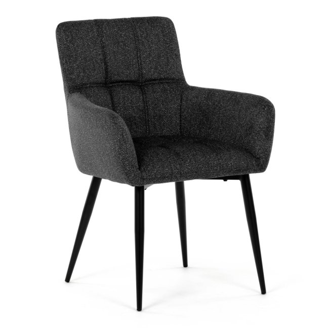 Jídelní křeslo LYON — kov, látka, více barev - Barevné varianty jídelního křesla LYON: Tmavě šedá