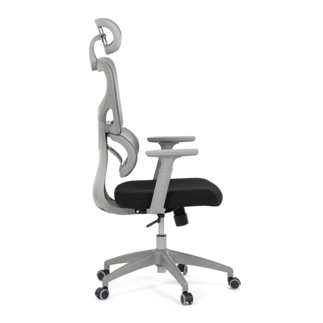 Kancelářská ergonomická židle GRANT II — síť, látka, šedá