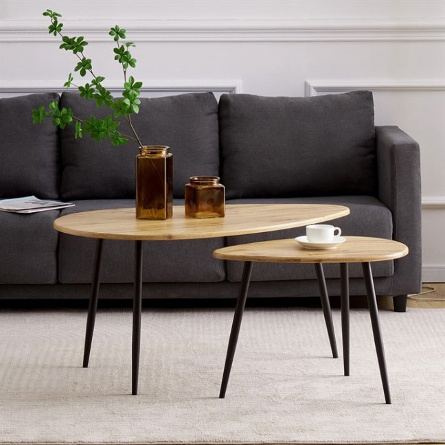 Konferenční stůl MONET — kov, MDF, černá / divoký dub