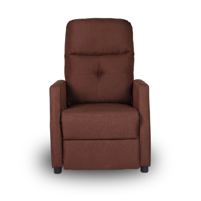 Relaxační polohovací TV křeslo MODO — látka, hnědá, nosnost 130 kg