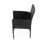 Zahradní křeslo BRIGITA — kov, umělý ratan, černá