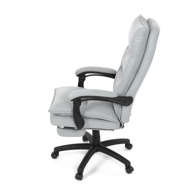 Kancelářské křeslo TITUS s podnožkou — látka, světle šedá