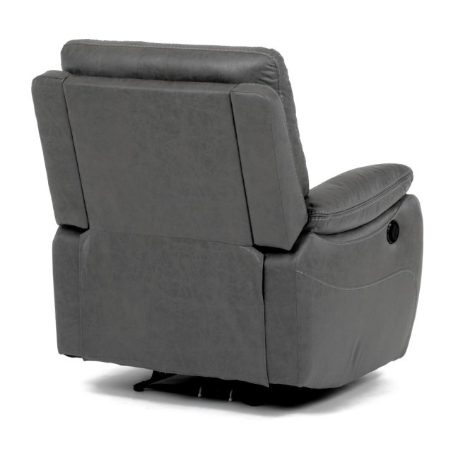 Relaxační křeslo BENNY s elektrickým polohováním — látka, šedá