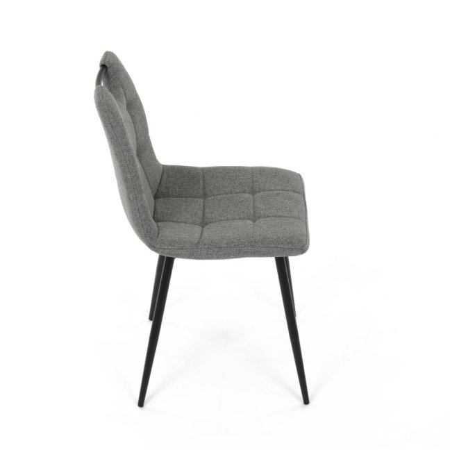 Jídelní židle KLAUDIUS — kov, látka, černá / šedá, nosnost 150 kg