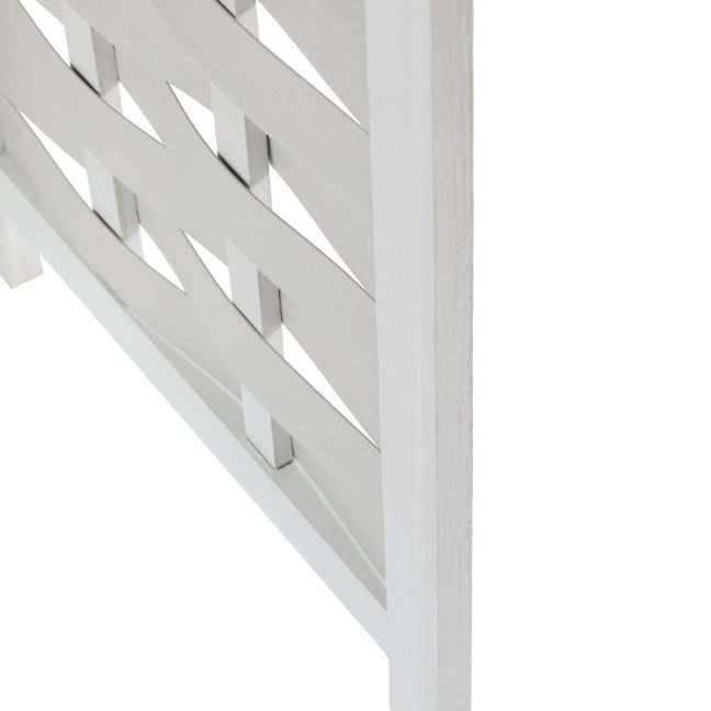 3dílný paravan MAKOTO — dřevo, bílá