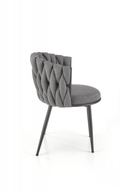 Designové jídelní křeslo MANDY — kov, látka, černá / šedá