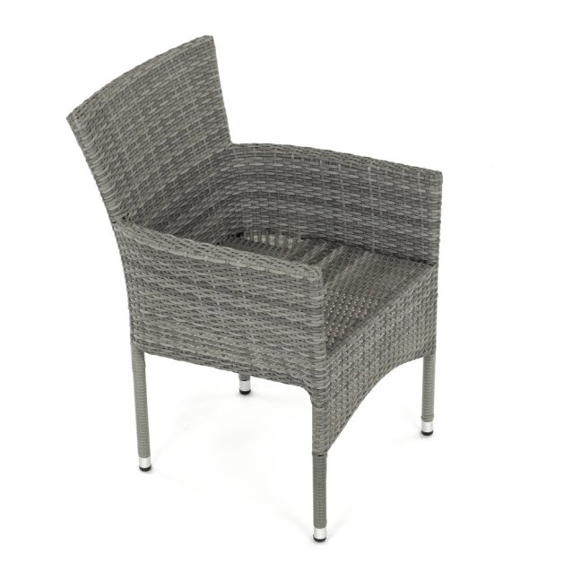 Zahradní křeslo BRIGITA — kov, umělý ratan, šedá