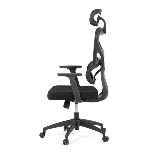 Kancelářská ergonomická židle GRANT — síť, látka, černá