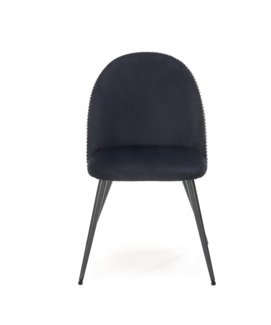 Jídelní židle ROBIN — kov, látka, černá / černobílý vzor