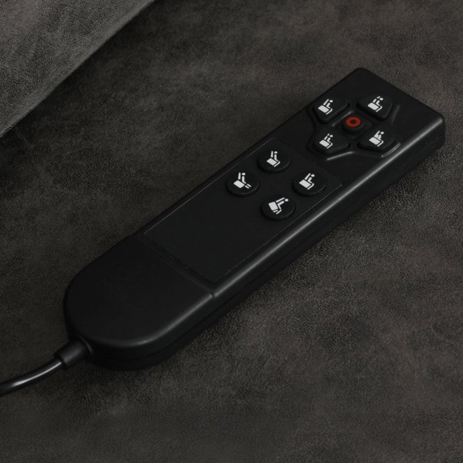 TV křeslo OLIVER s elektrickým polohováním — 4 motory, látka, černá, nosnost 150 kg