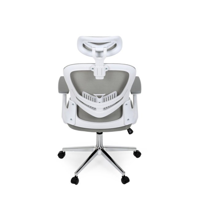 Kancelářská otočná židle ROSE — síť / látka, šedá