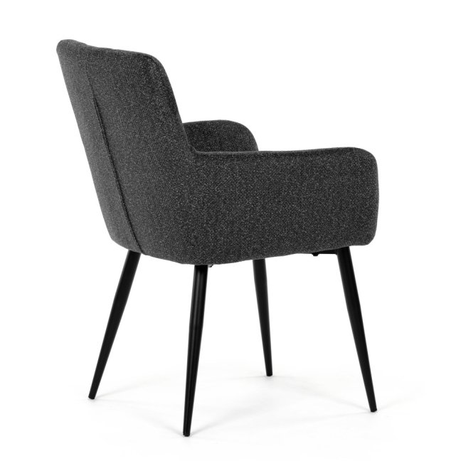 Jídelní křeslo LYON — kov, látka, více barev - Barevné varianty jídelního křesla LYON: Tmavě šedá