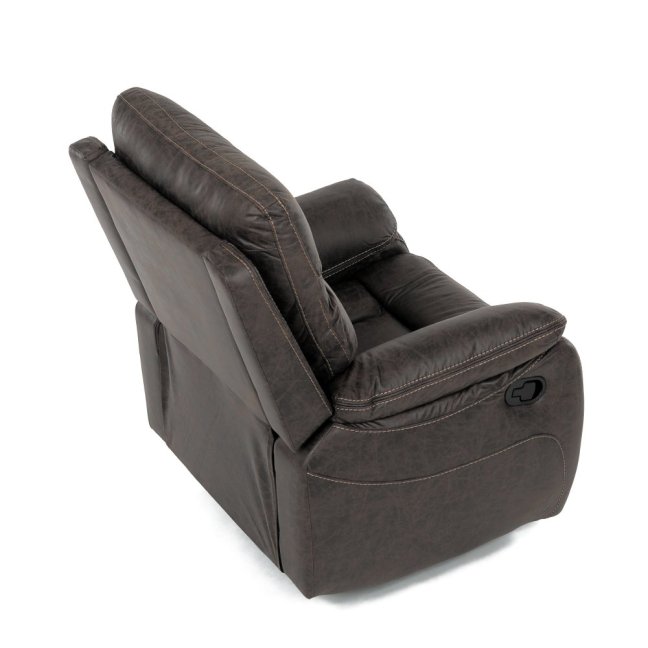 Relaxační polohovací TV křeslo NORBERT — látka, tmavě hnědá, nosnost 150 kg