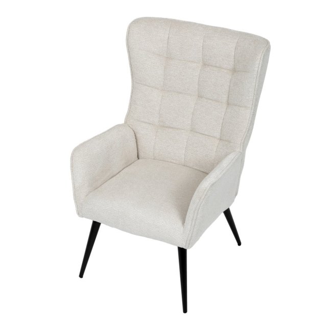 Relaxační křeslo ušák LOYD — látka, černá / béžová