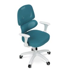 Dětská pracovní židle NANDU — síť / látka, tyrkysová