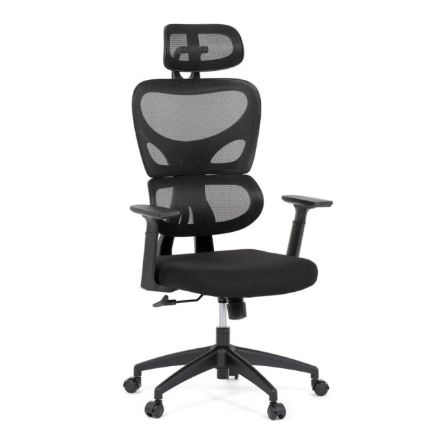 Kancelářská ergonomická židle GRANT — síť, látka, černá