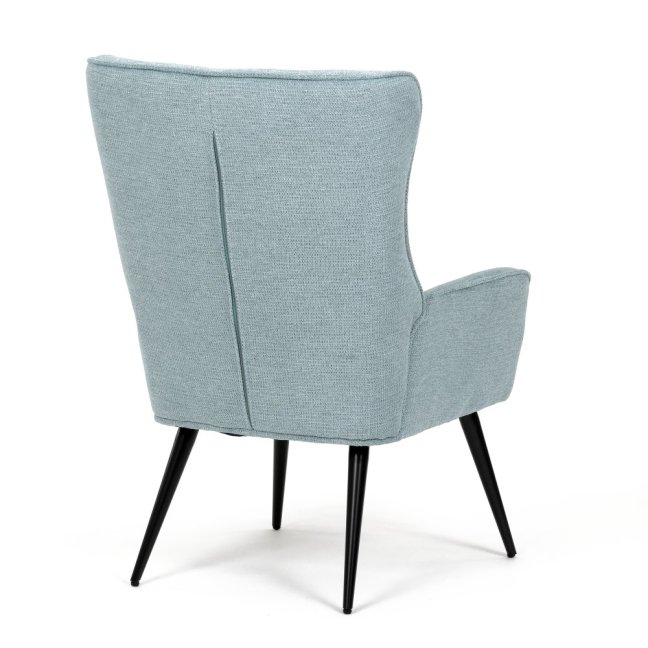 Relaxační křeslo ušák LOYD — látka, černá / mentolová