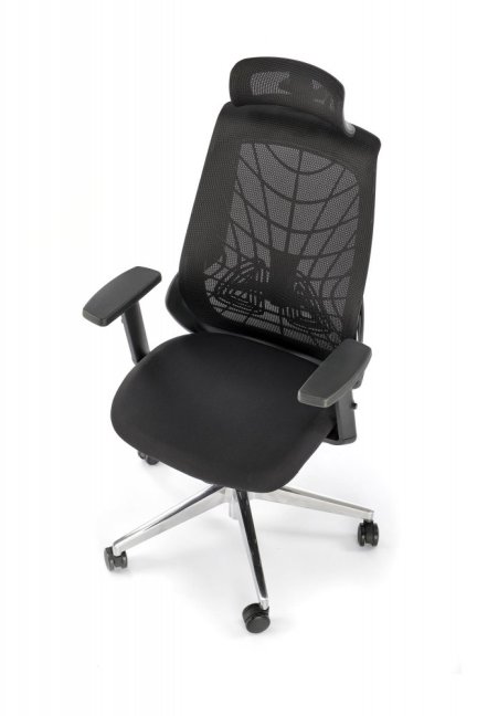 Kancelářská ergonomická židle GERONIMO — síť / látka, černá
