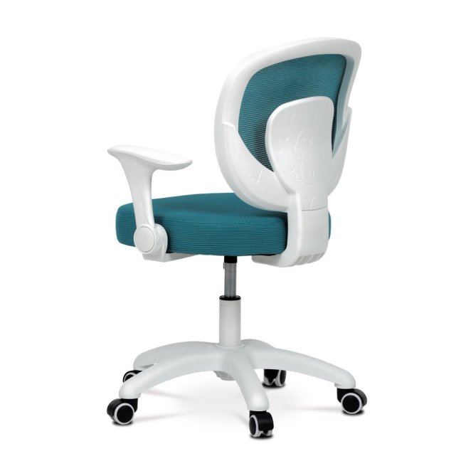 Dětská pracovní židle DINO — síť / látka, tyrkysová