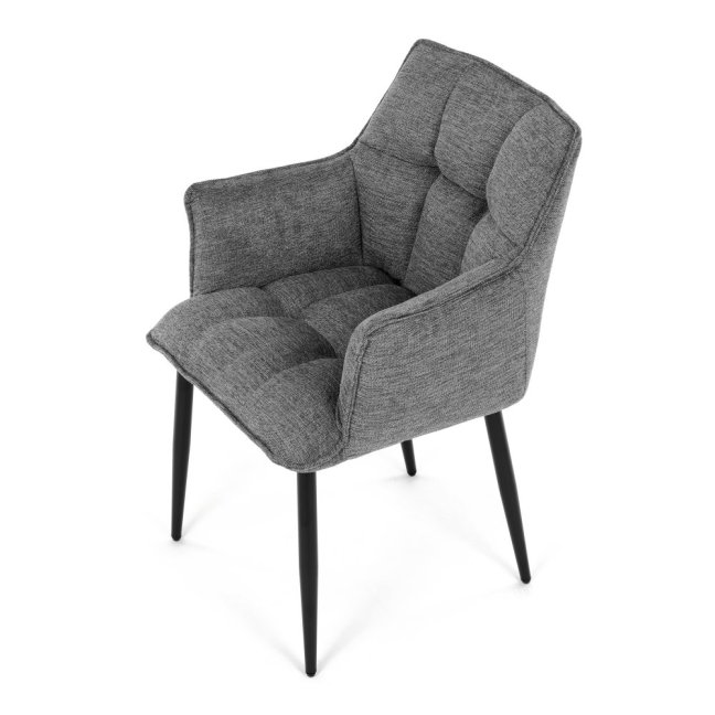 Jídelní křeslo KONIG — látka, šedá