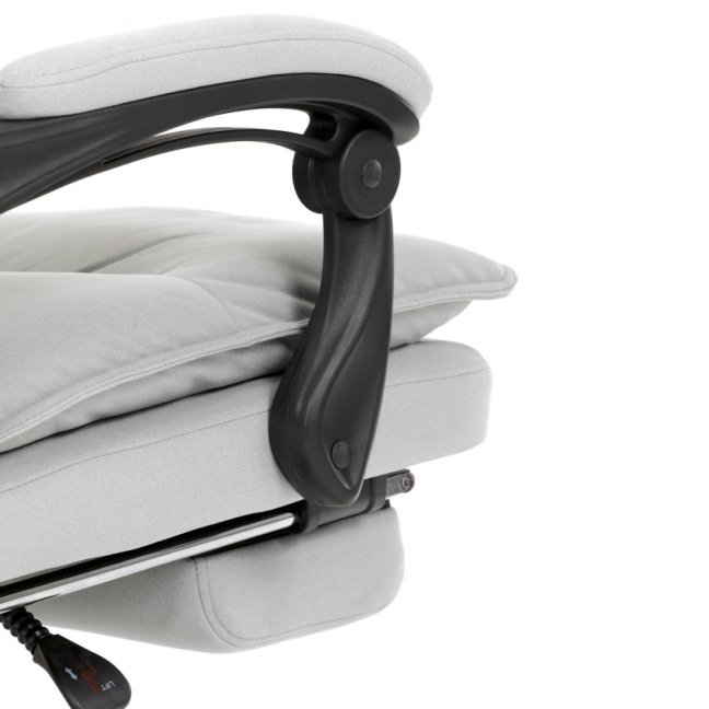 Kancelářské křeslo TITUS s podnožkou — látka, světle šedá