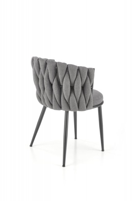 Designové jídelní křeslo MANDY — kov, látka, černá / šedá