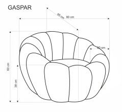Designové křeslo GASPAR — látka, krémová