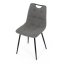 Jídelní židle KLAUDIUS — kov, látka, černá / šedá, nosnost 150 kg