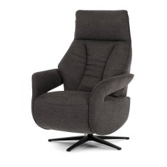 Otočné TV křeslo WAGNER s elektrickým polohováním — látka, hnědá