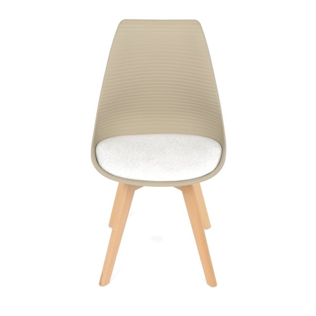 Jídelní židle ALETE — plast, samet, hnědá / bílá