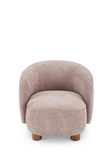 Designové křeslo BAKER — dřevo, látka, béžová