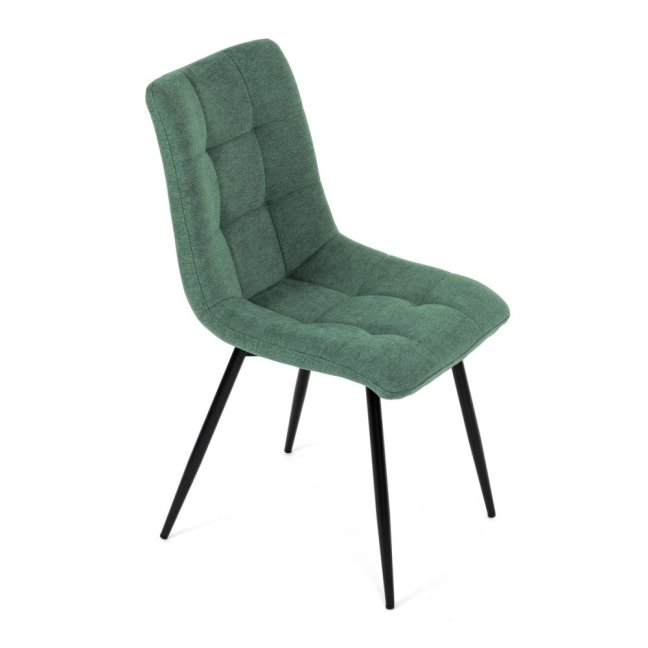 Jídelní židle DAEMON — kov, látka, černá / zelená
