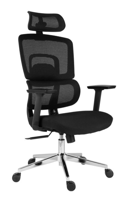 Kancelářská ergonomická židle Neoseat GARY — síť / látka, černá, nosnost 150 kg